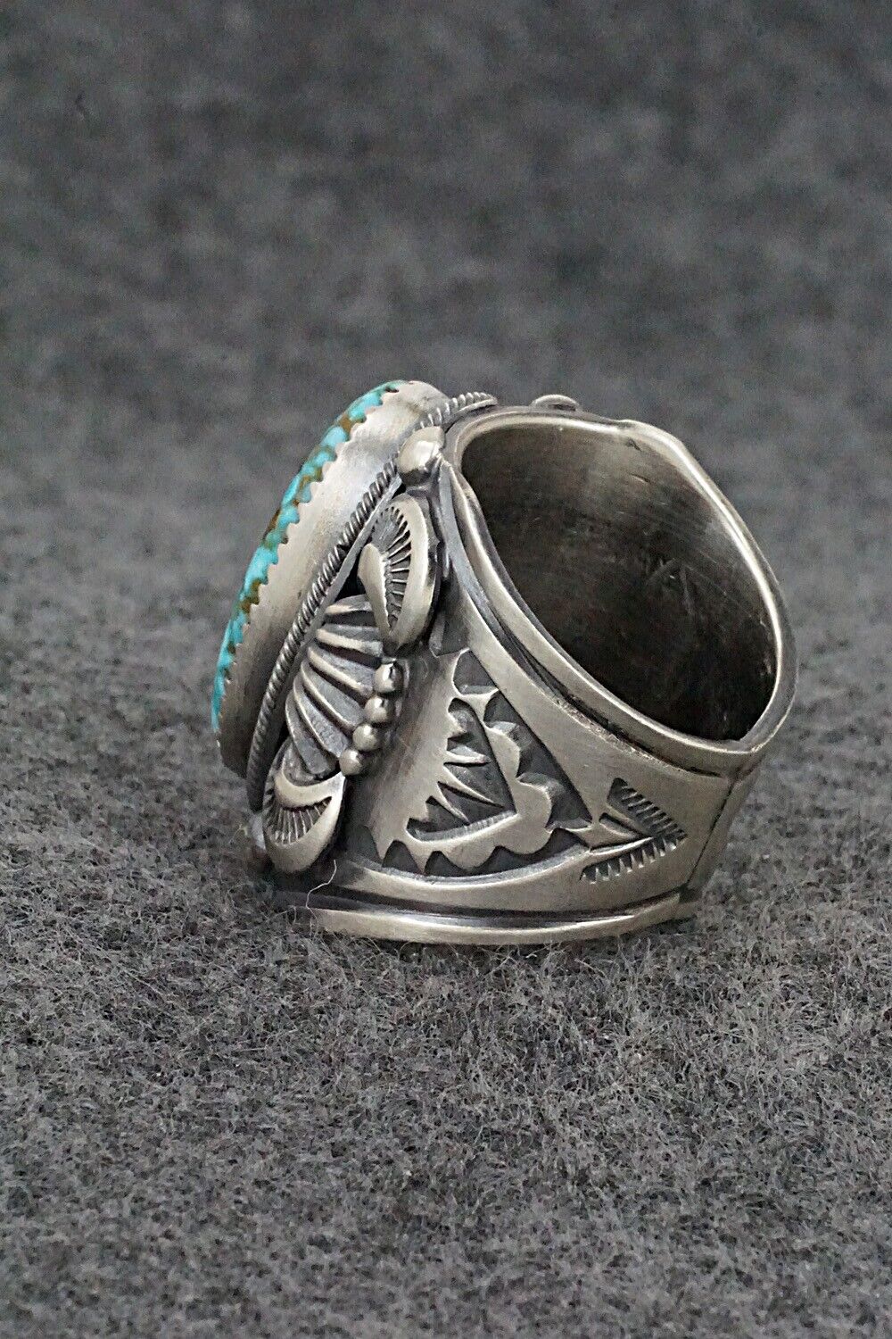 Turquoise & Sterling Silver Ring - Delbert Gordon - Size 9