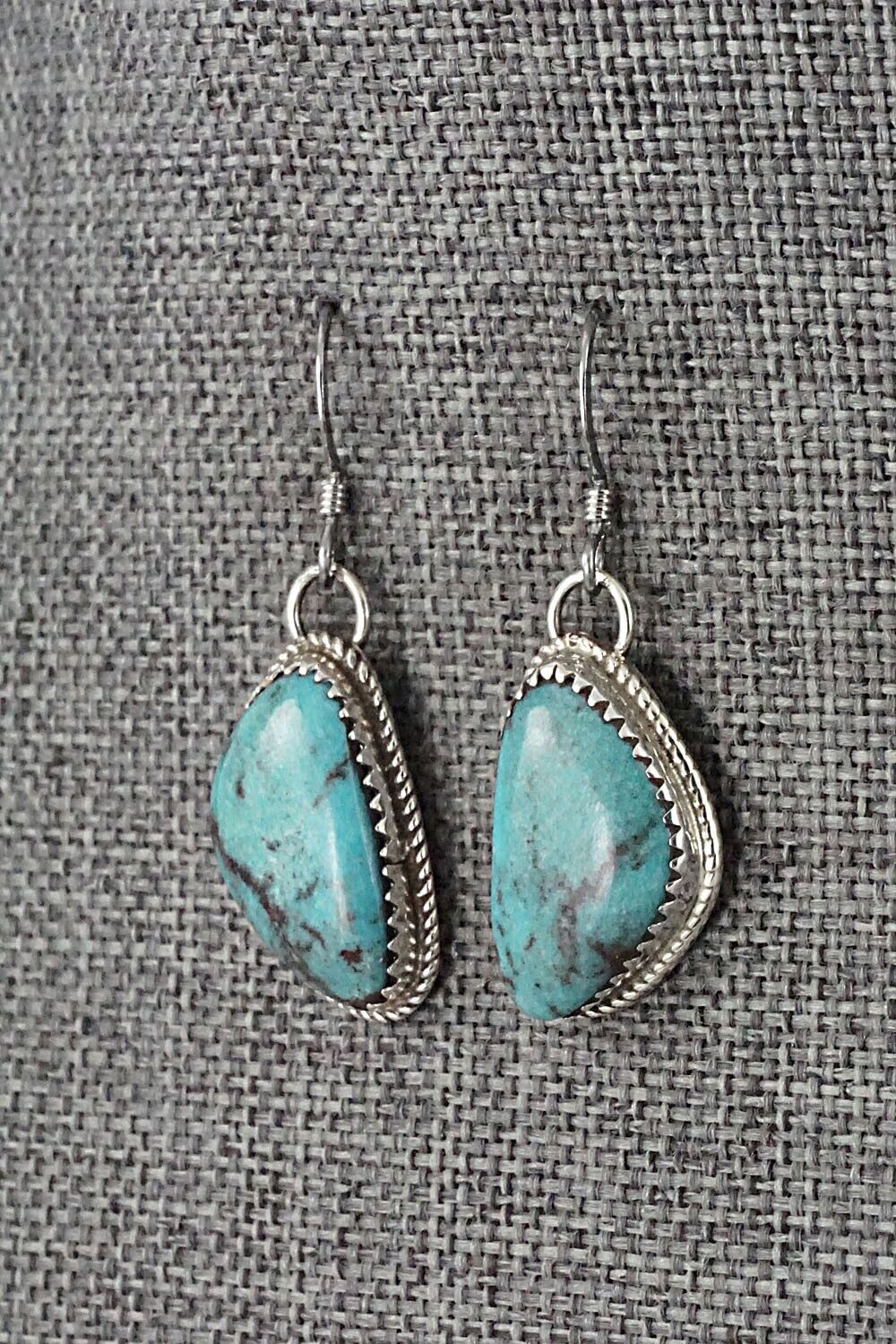 Turquoise & Sterling Silver Earrings - Ernest Hawthorne