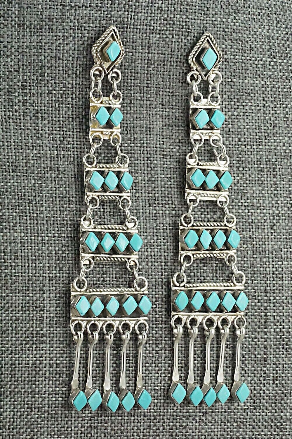 Turquoise & Sterling Silver Earrings - Priscilla Chavez