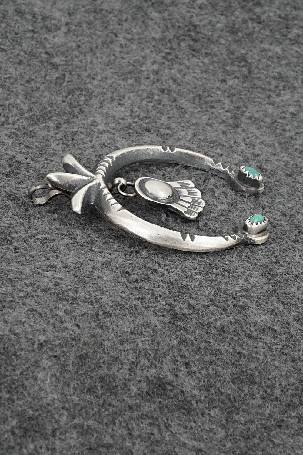 Turquoise and Sterling Silver Pendant - Martha Cayatineto