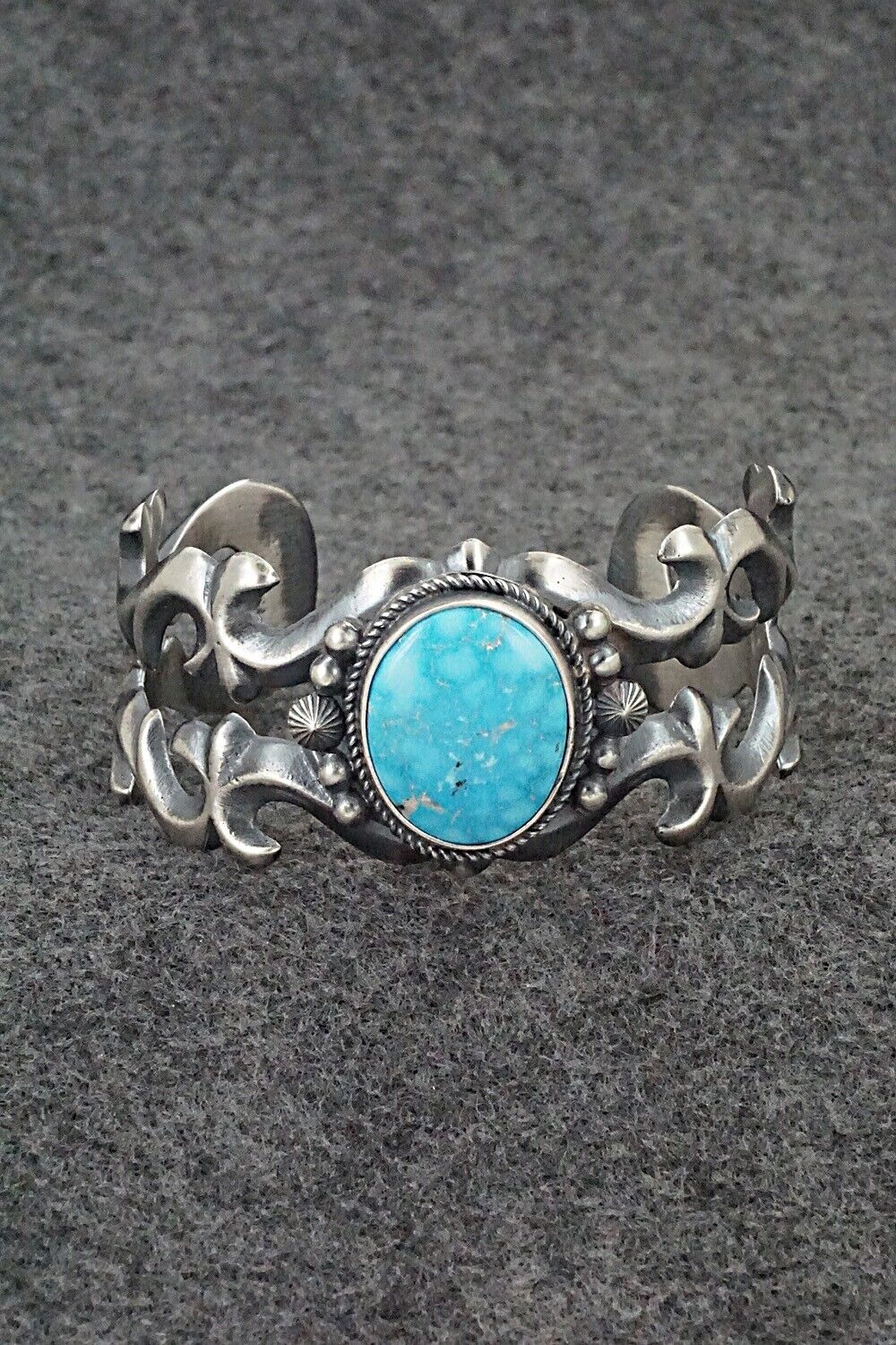 Turquoise & Sterling Silver Bracelet - Harrison Bitsue