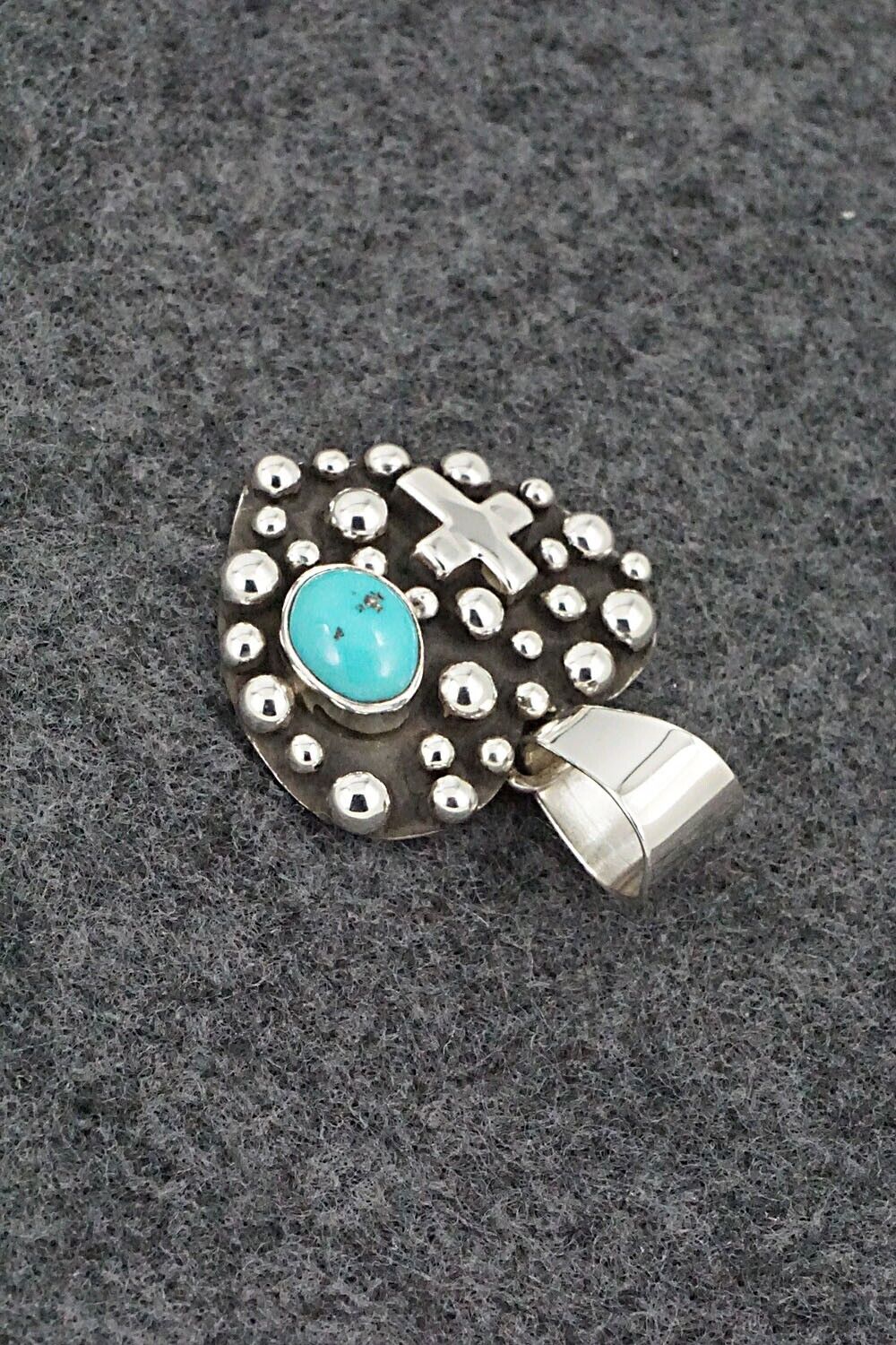 Turquoise & Sterling Silver Pendant - Raymond Coriz