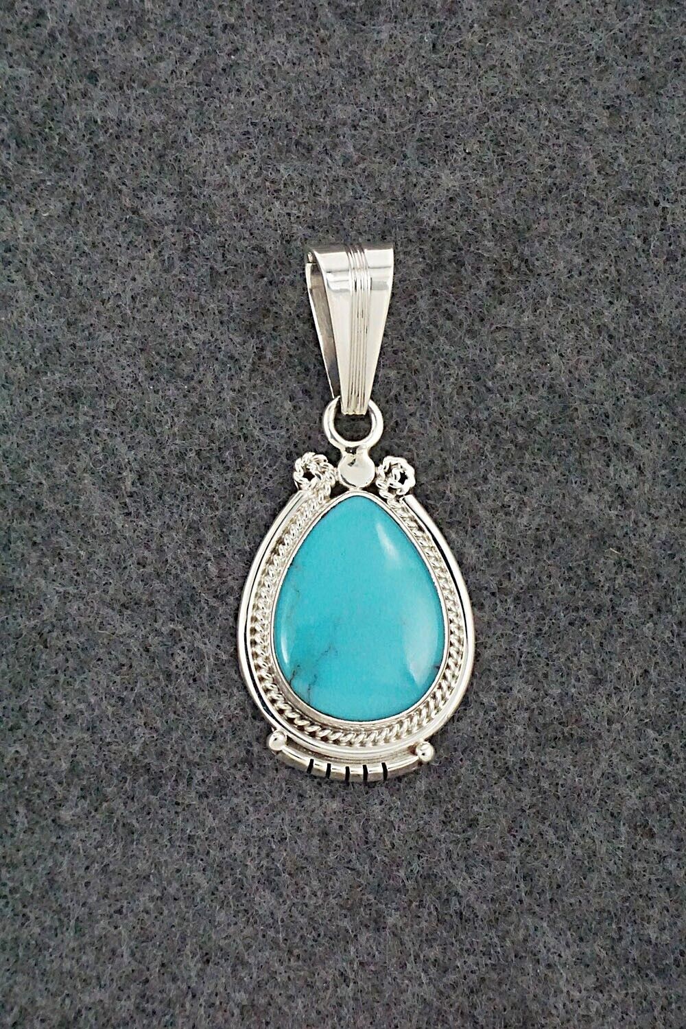 Turquoise & Sterling Silver Pendant - Samuel Yellowhair