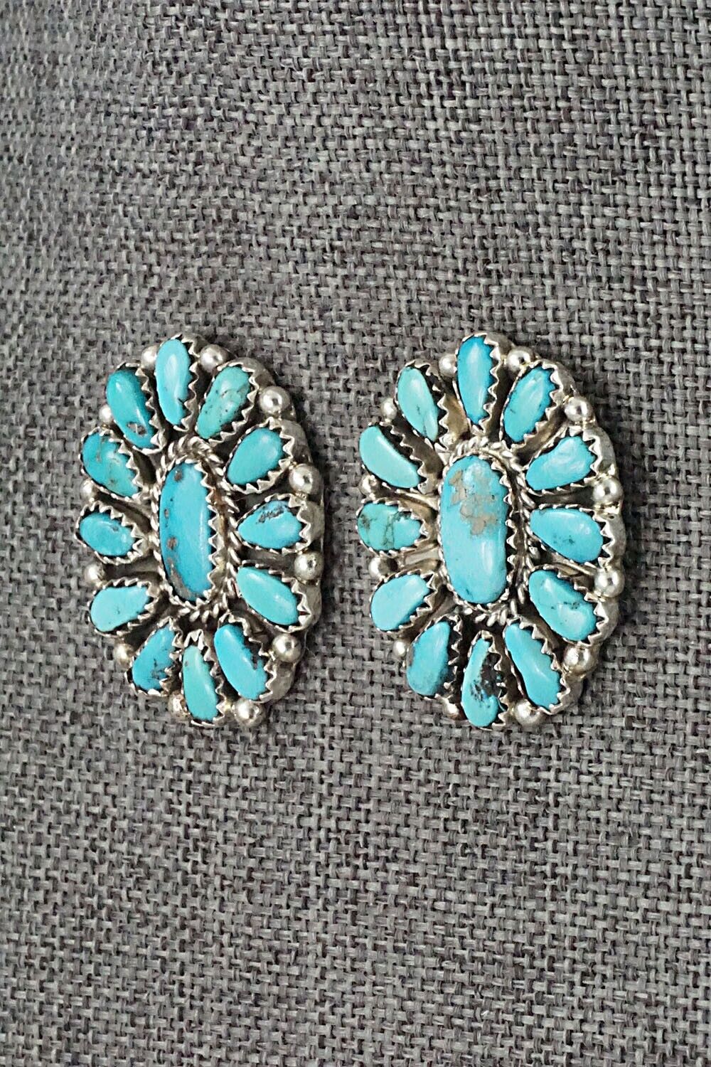 Turquoise & Sterling Silver Earrings - Justina Wilson