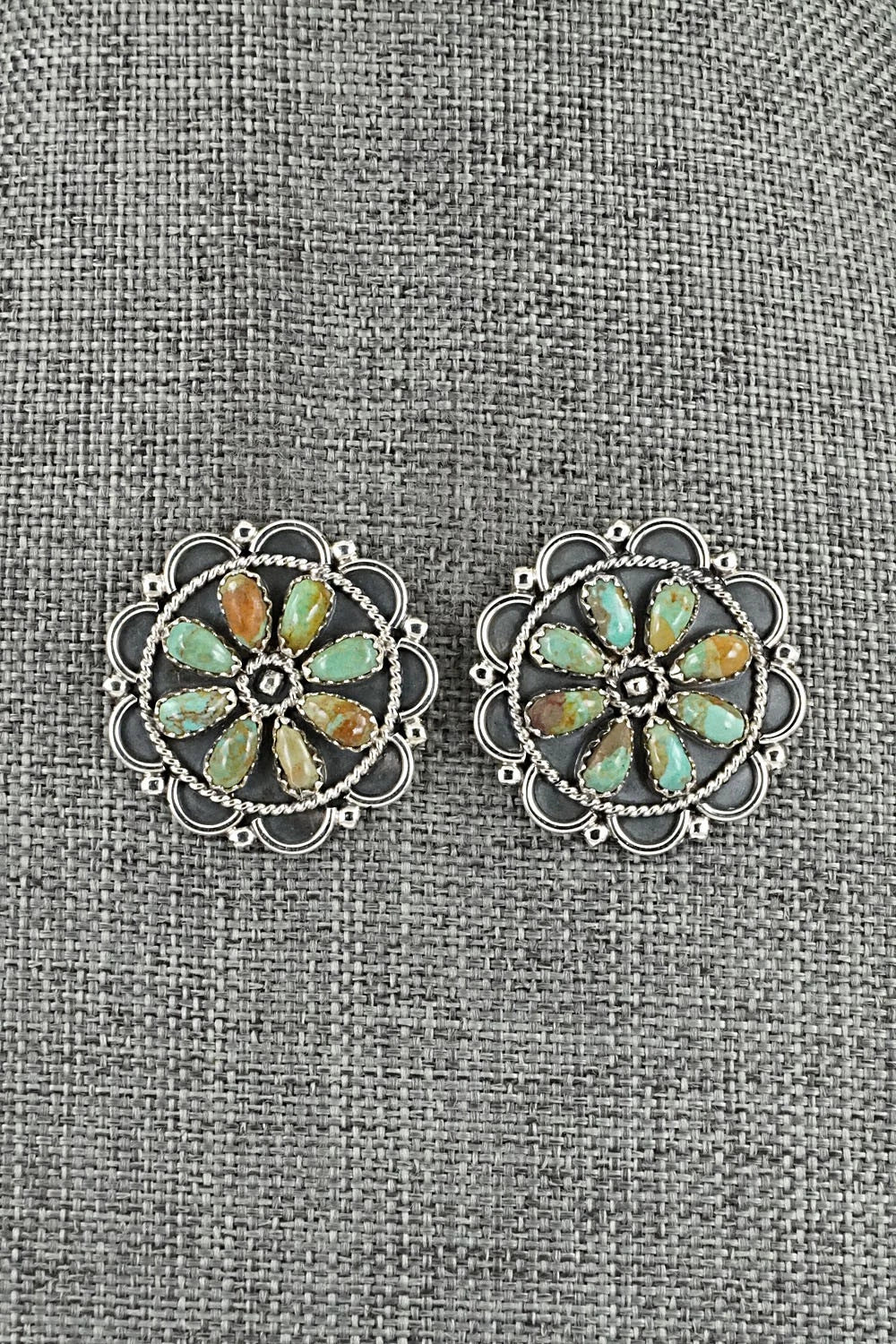 Turquoise & Sterling Silver Squash Blossom Set - Gerald Mitchell