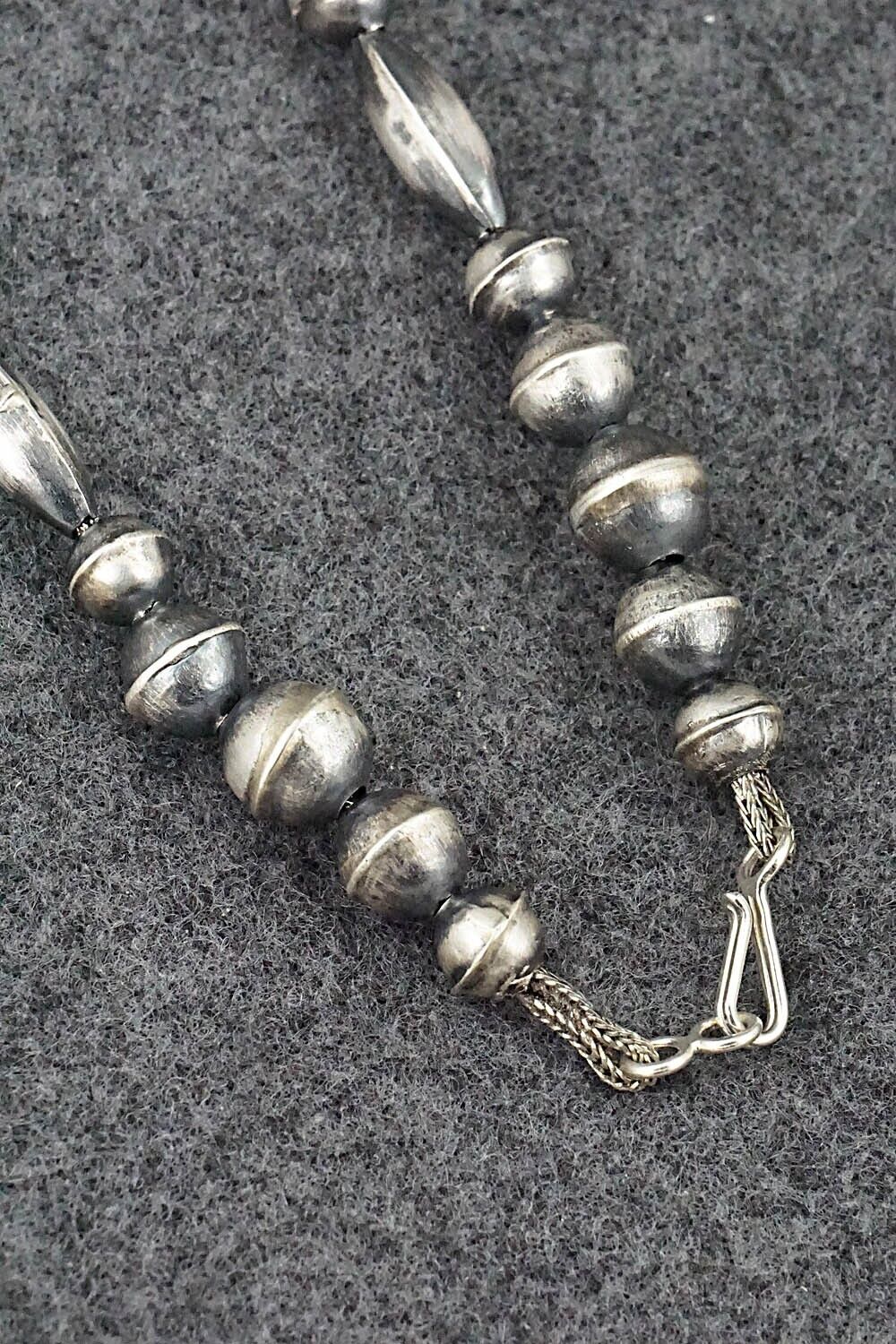 Sterling Silver Navajo Pearl Necklace 28" - Vintage