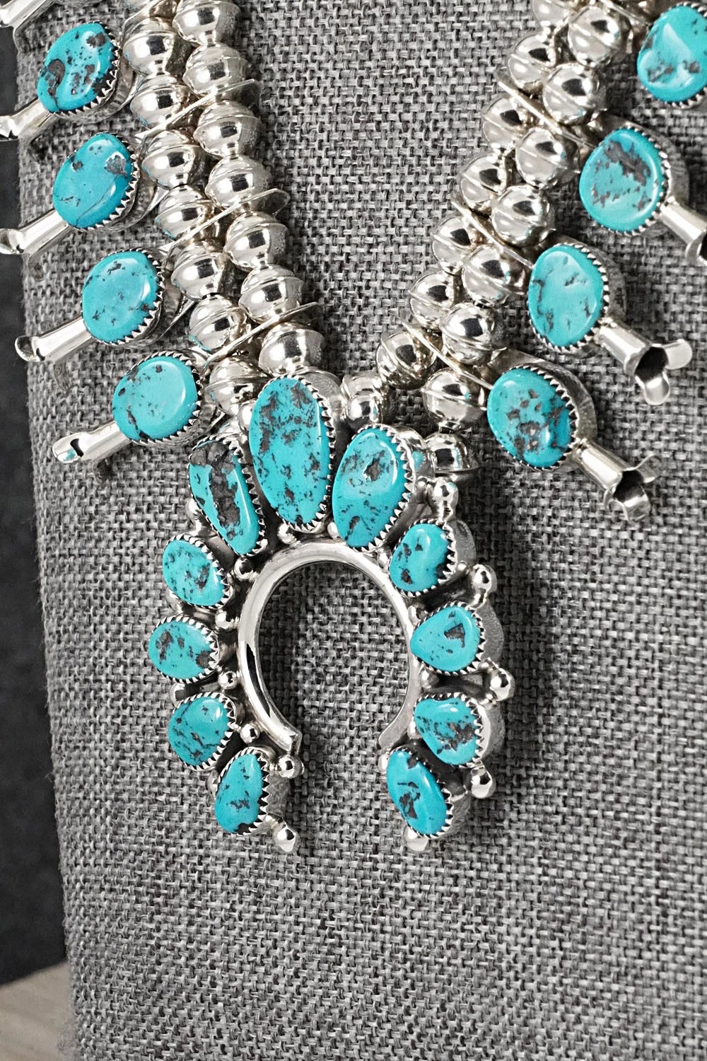 Turquoise & Sterling Silver Squash Blossom Set - Califreda Roanhorse
