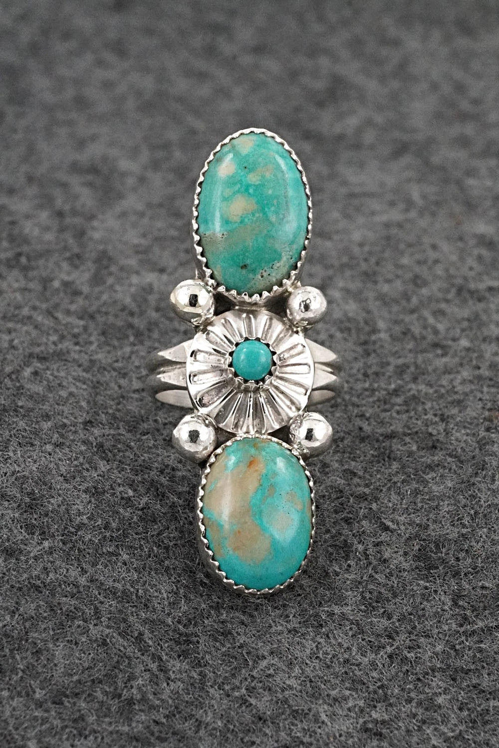 Turquoise & Sterling Silver Ring - Priscilla Reeder - Size 8