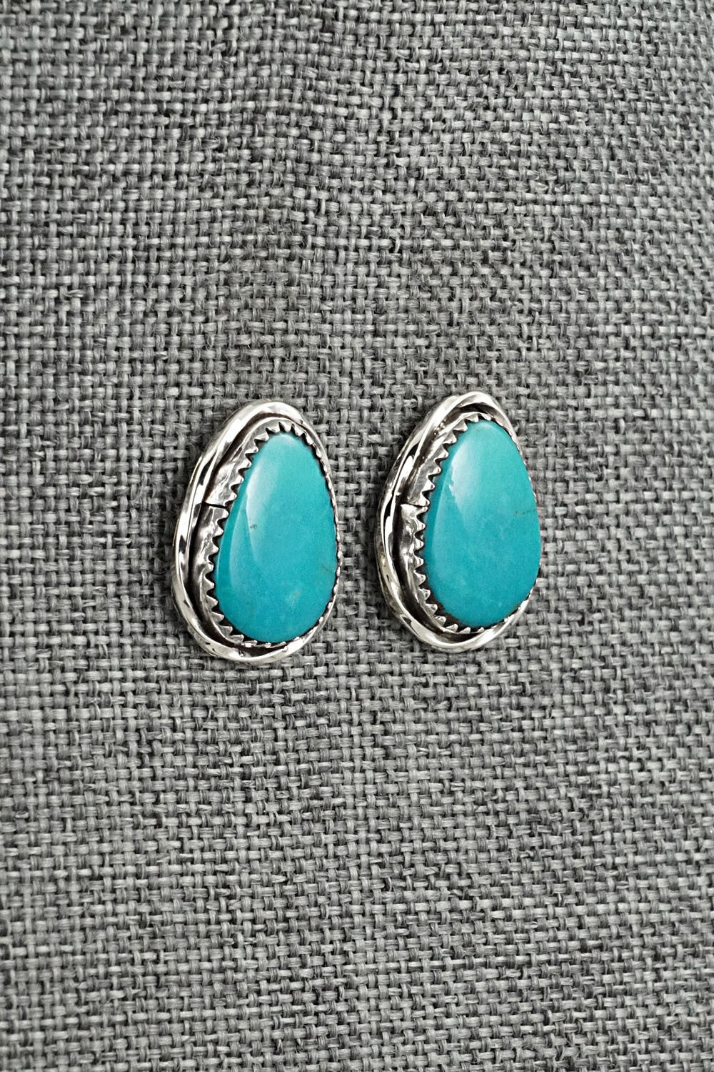Turquoise & Sterling Silver Earrings - Ernest Hawthorne