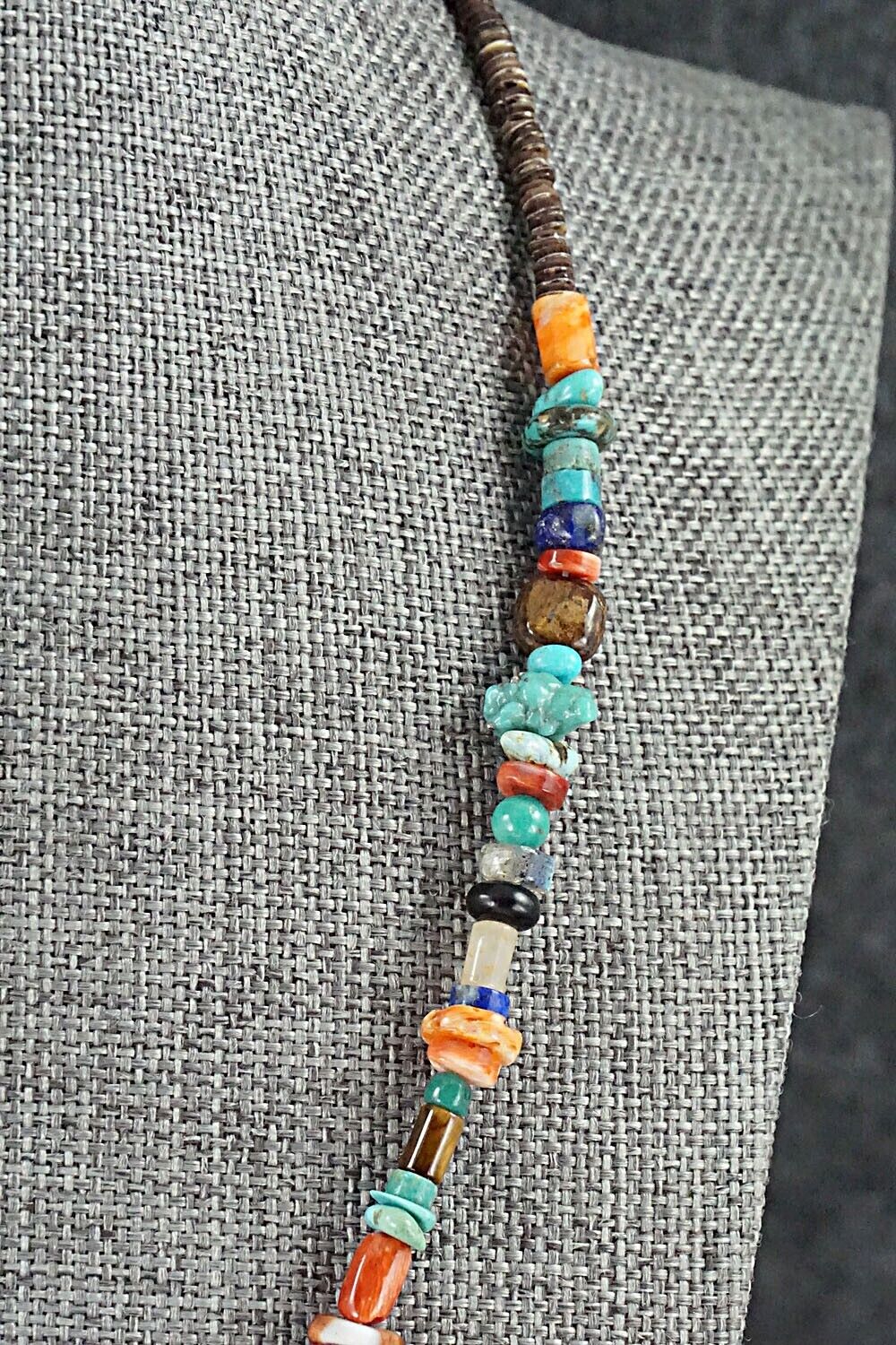 Multi Stone and Sterling Silver Necklace - Helen Tsosie