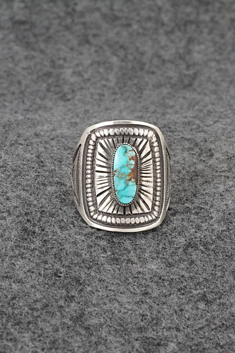 Turquoise & Sterling Silver Ring - Calvin Martinez - Size 8