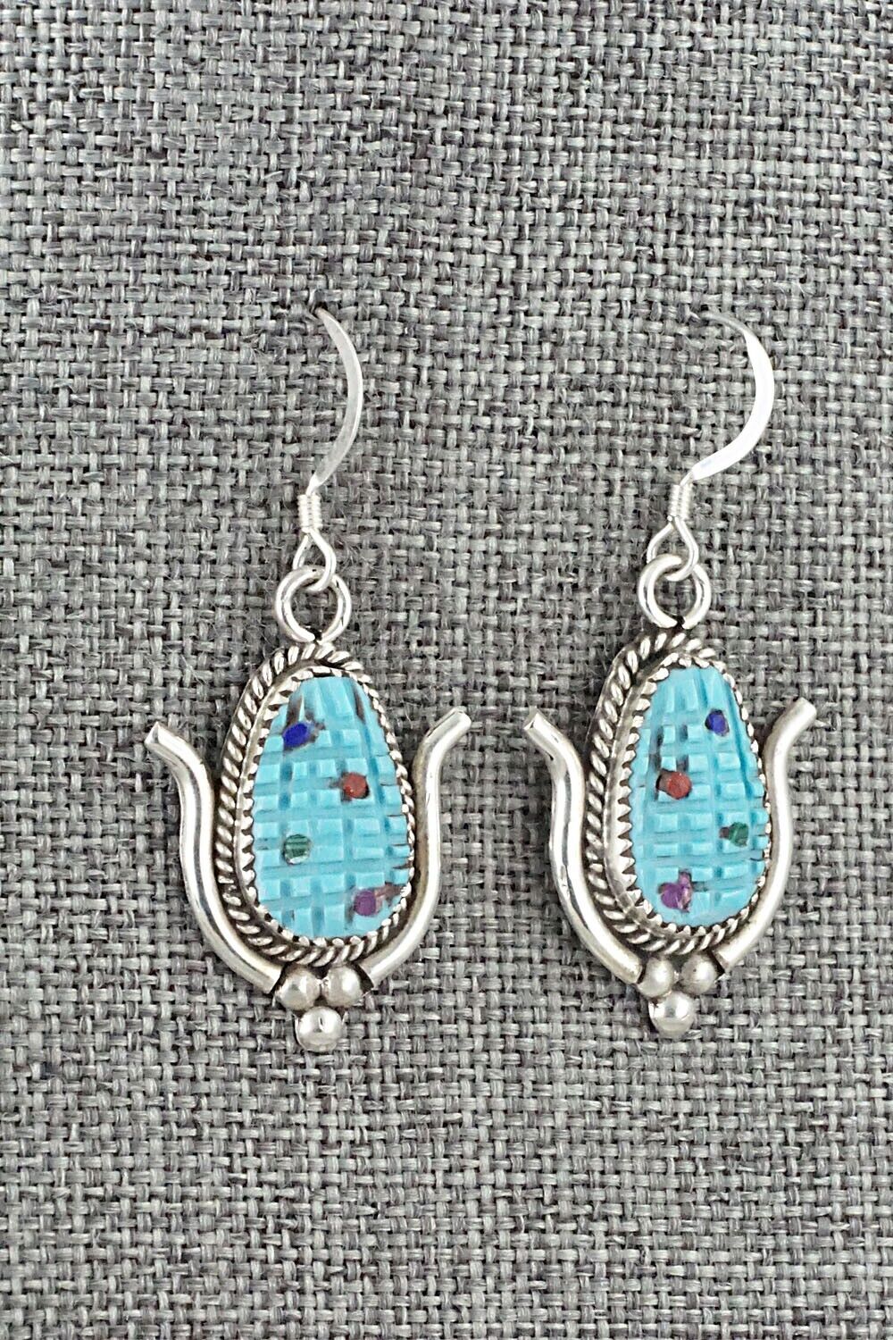 Turquoise & Sterling Silver Earrings - Tracy Bowekaty