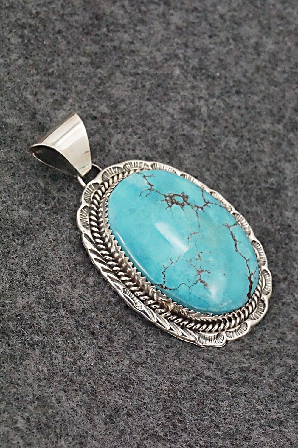 Turquoise & Sterling Silver Pendant - Freda Martinez