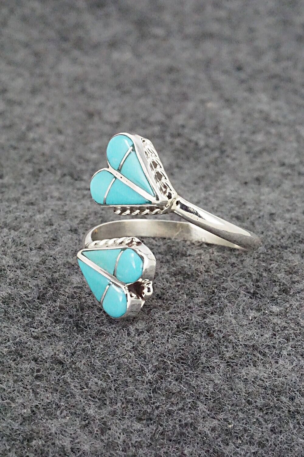 Turquoise & Sterling Silver Ring - Velda Nastacio - Size 9 Adj.