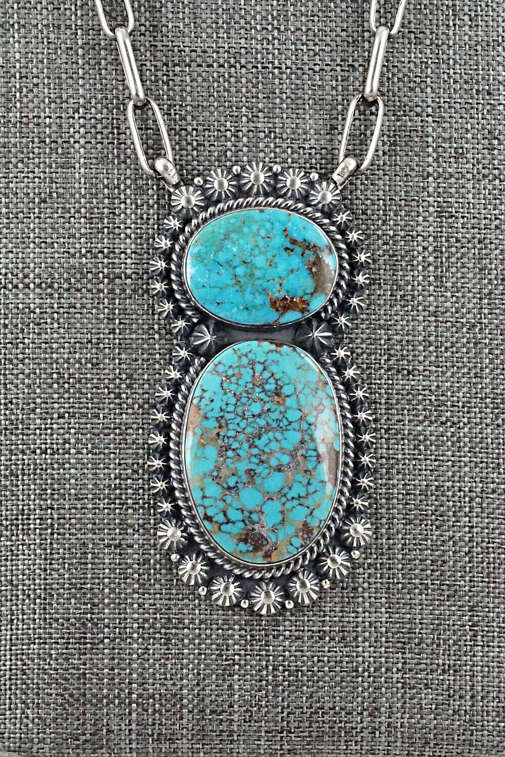 Turquoise & Sterling Silver Necklace - Raymond Delgarito