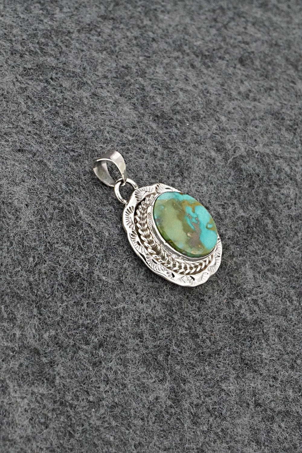 Turquoise and Sterling Silver Pendant - Gene Martinez