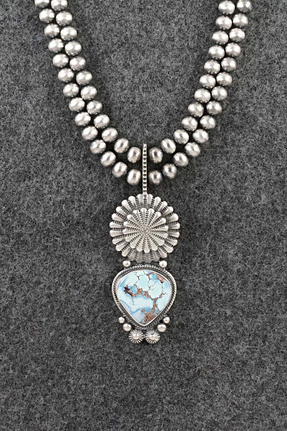 Turquoise & Sterling Silver Necklace - Tom Lewis