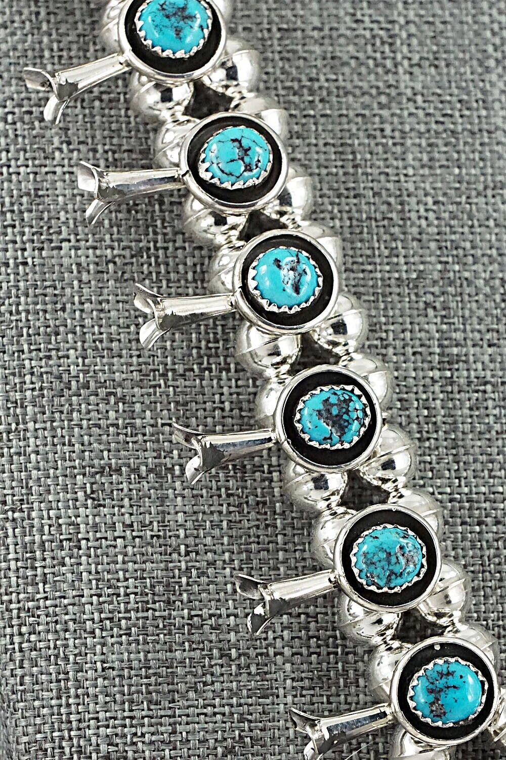 Turquoise & Sterling Silver Squash Blossom Set - Phil Garcia