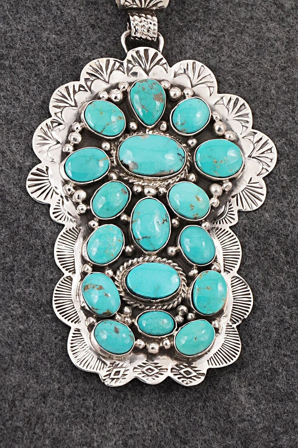 Turquoise & Sterling Silver Pendant - Vernon Johnson
