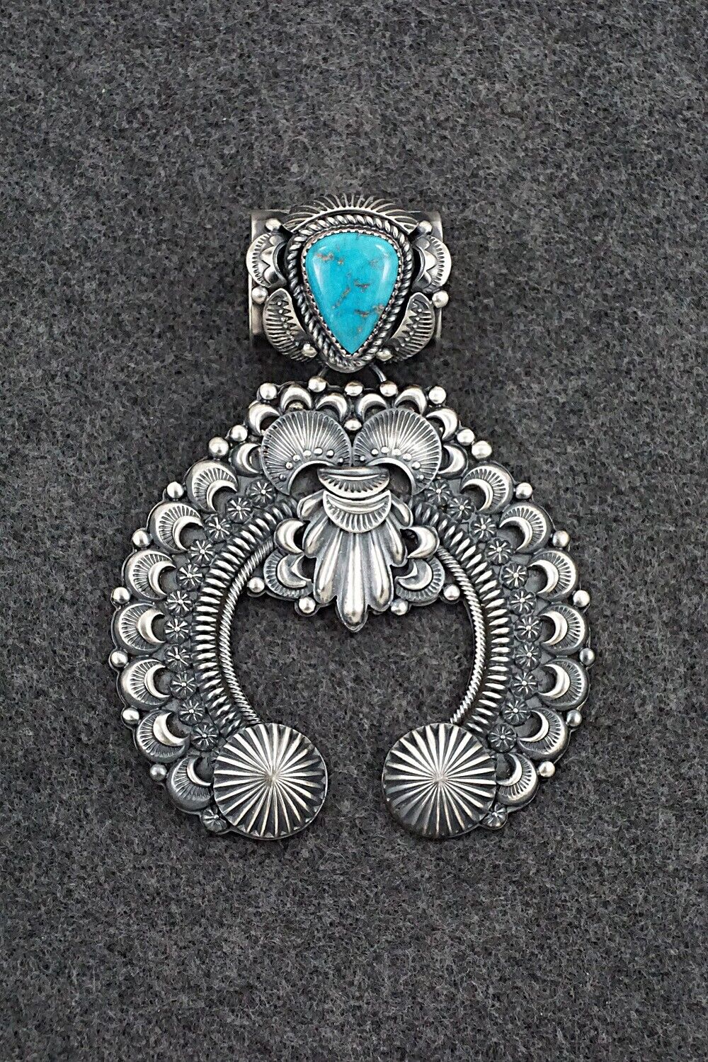 Turquoise & Sterling Silver Pendant - Delbert Gordon