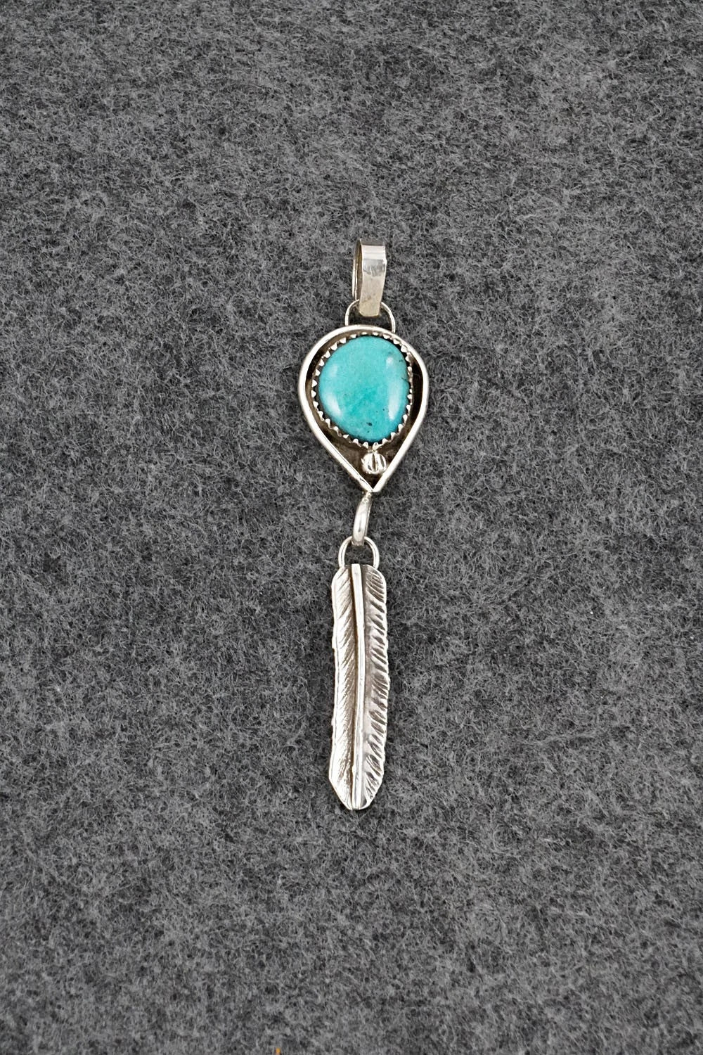 Turquoise & Sterling Silver Pendant - Priscilla Reeder