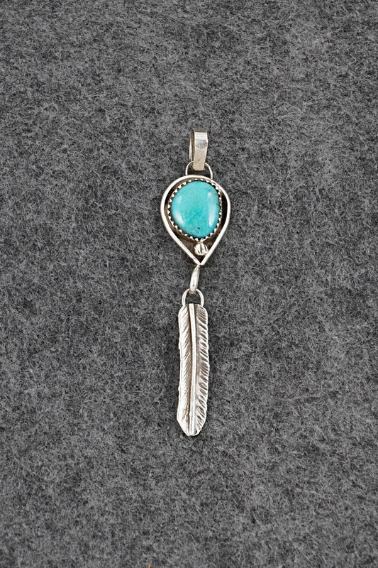 Turquoise & Sterling Silver Pendant - Priscilla Reeder