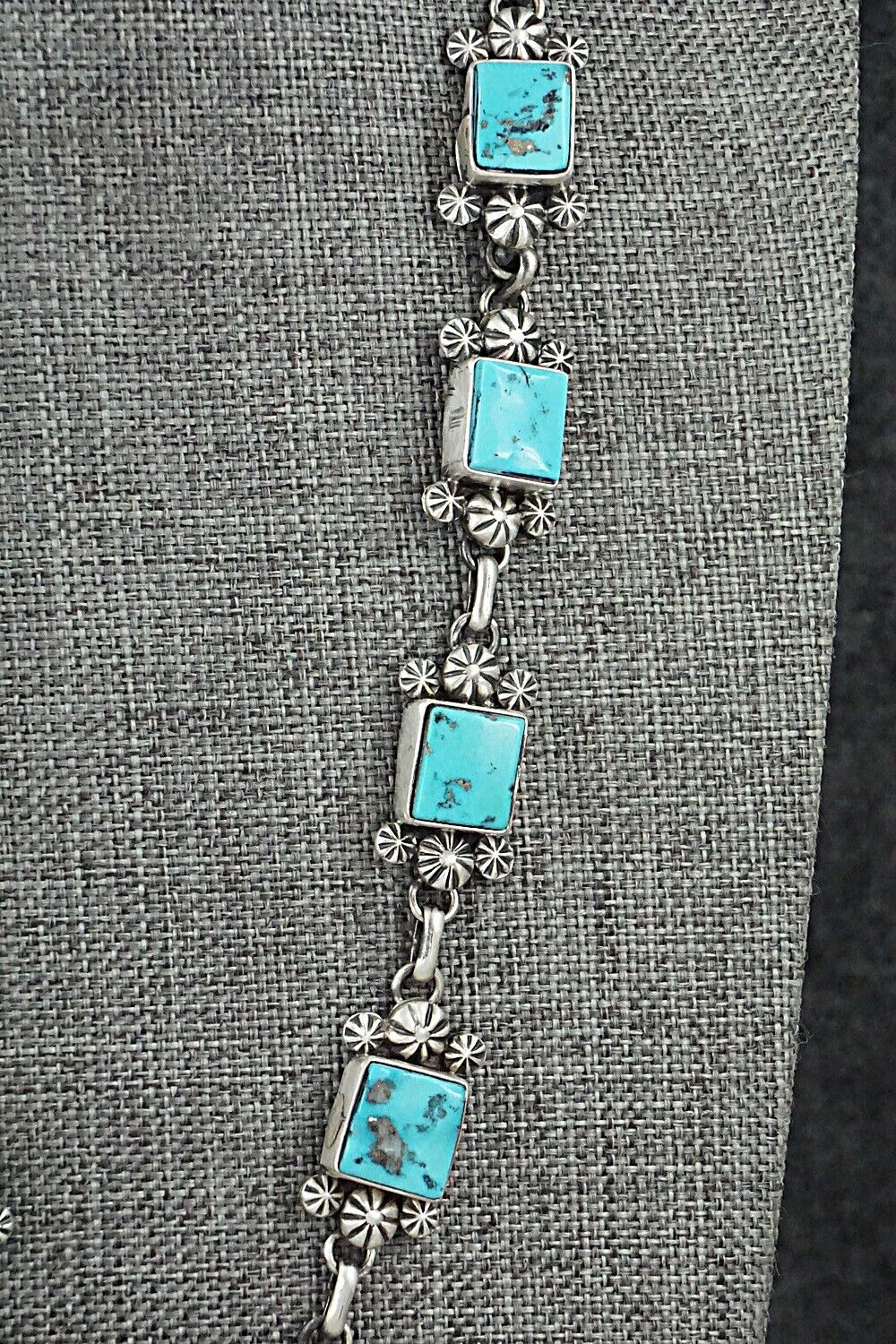 Turquoise & Sterling Silver Necklace and Earrings Set - Paul Livingston