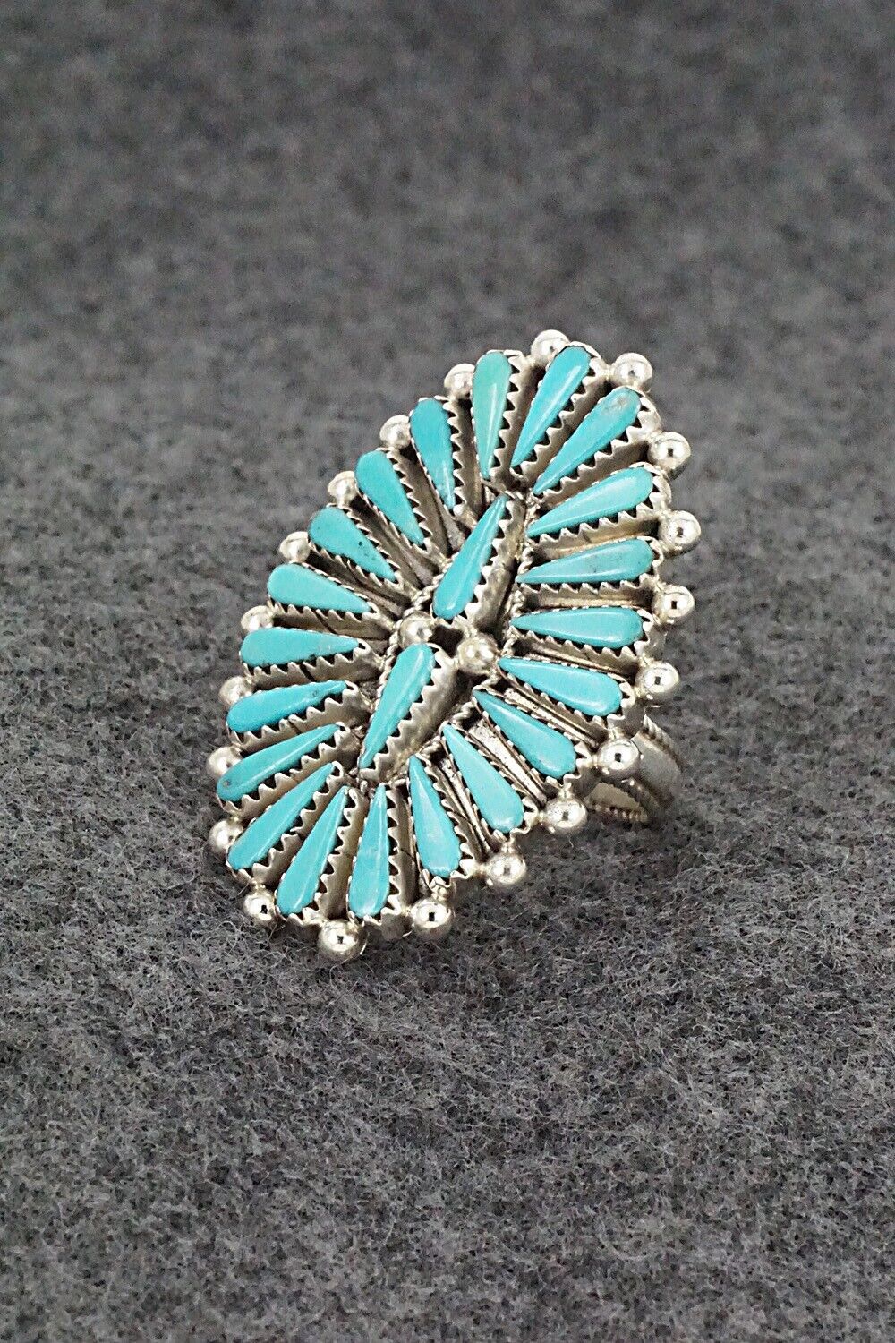 Turquoise & Sterling Silver Ring - Kyle Wilson - Size 8