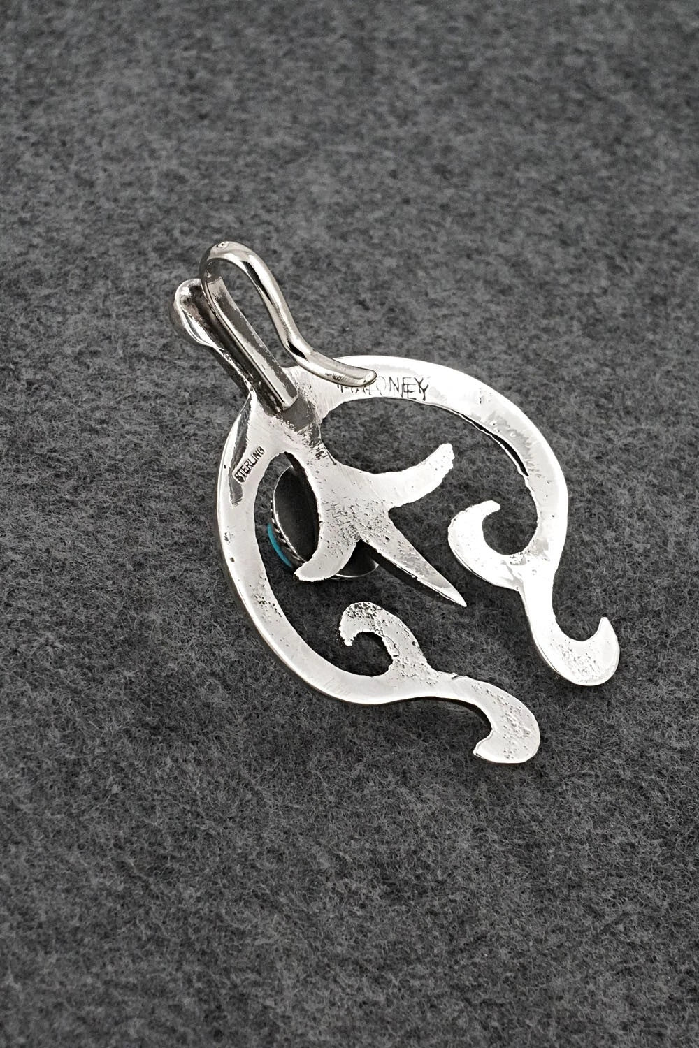 Turquoise & Sterling Silver Pendant - Leonard Maloney