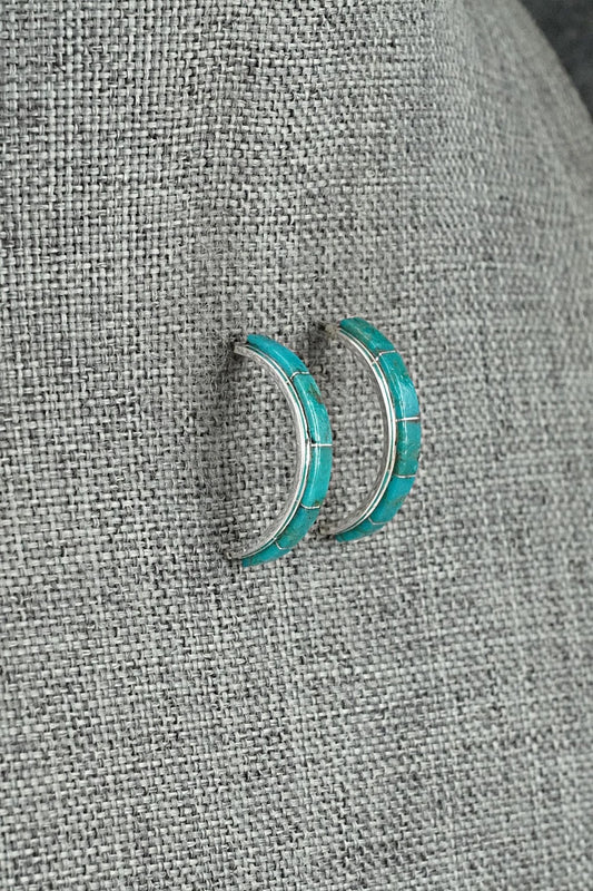 Turquoise & Sterling Silver Earrings - Gloria Waatsa