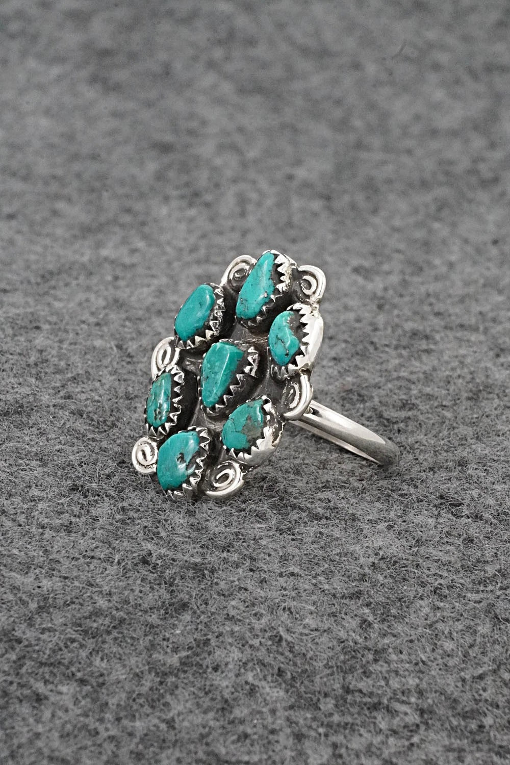Turquoise & Sterling Silver Ring - Priscilla Reeder - Size 8
