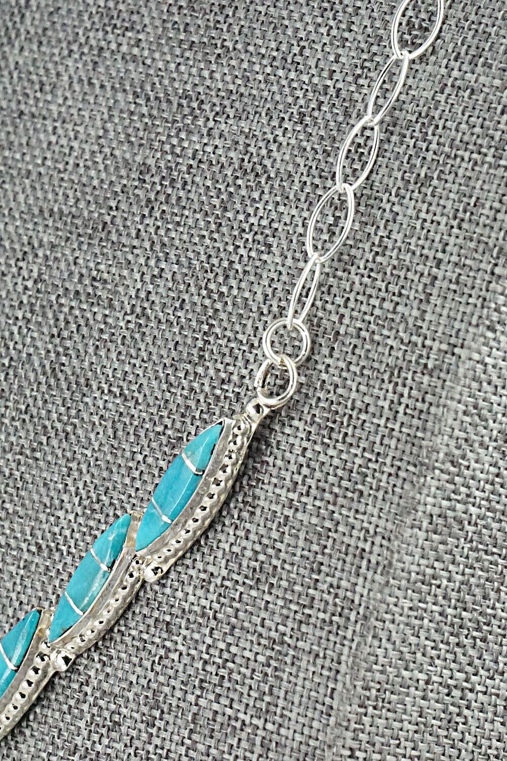 Turquoise & Sterling Silver Necklace and Earrings Set - Leola Nastacio
