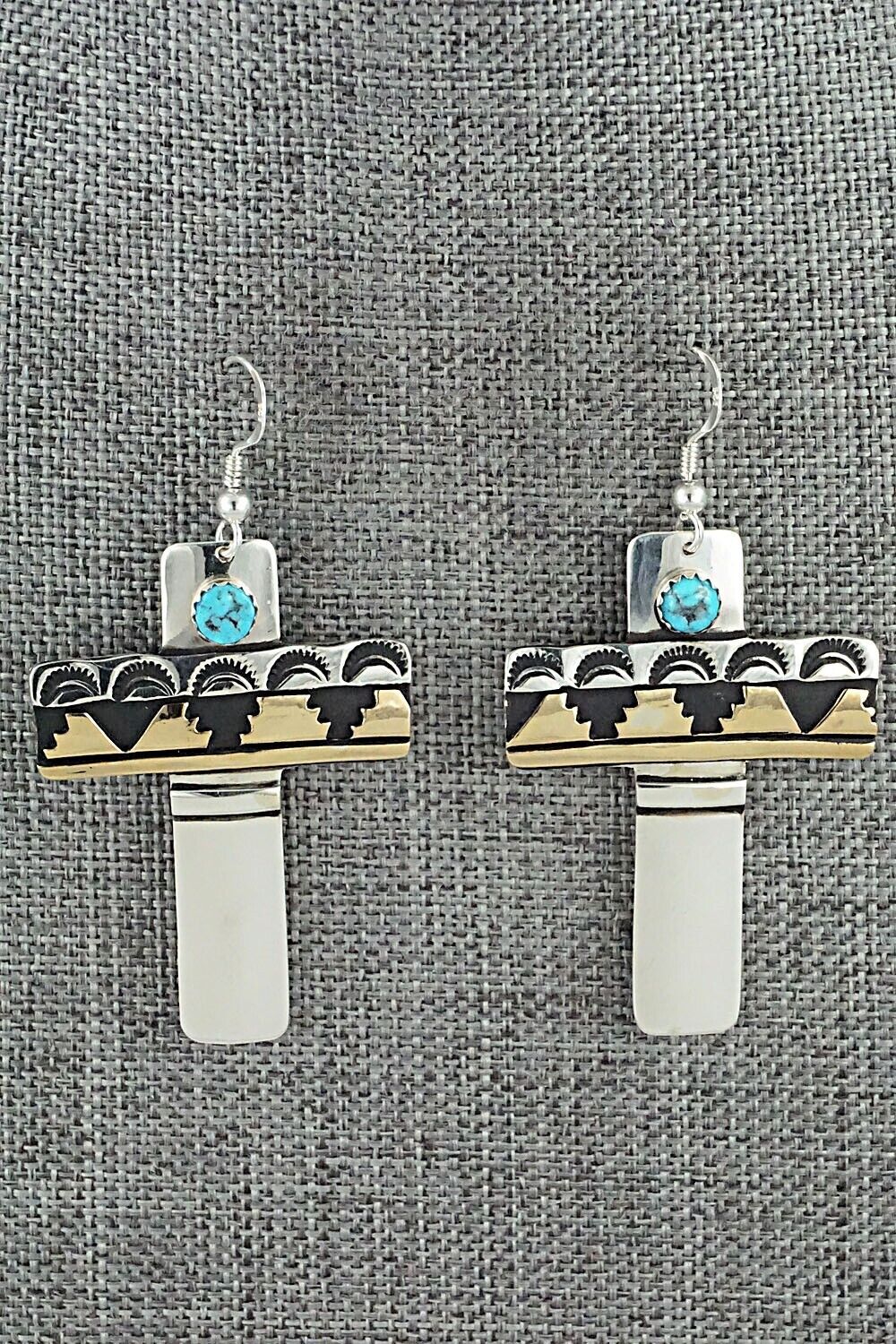 Turquoise & Sterling Silver Earrings - Rosita Singer