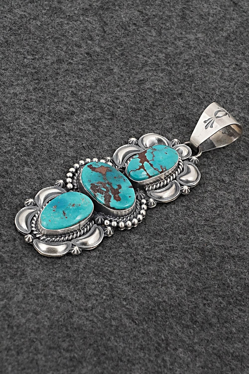 Turquoise & Sterling Silver Pendant - Raymond Delgarito
