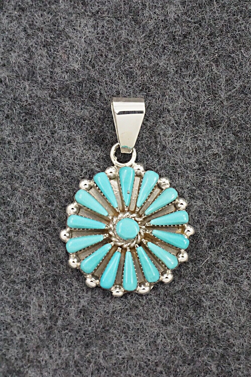 Turquoise & Sterling Silver Pendant - Vera Halusewa