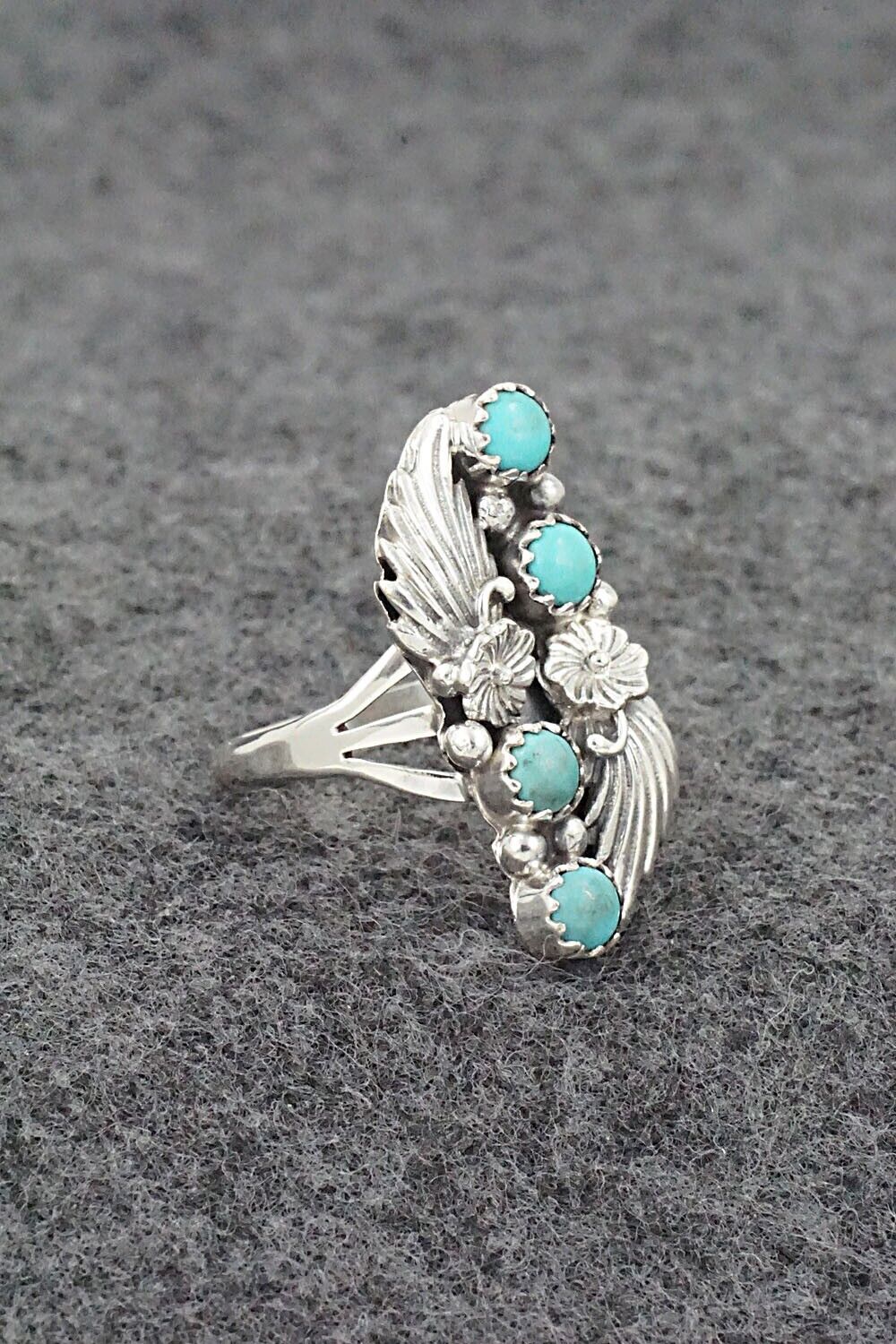 Turquoise & Sterling Silver Ring - Jerryson Henio - Size 8