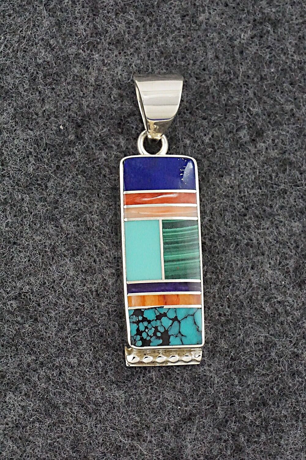 Multi-Stone & Sterling Silver Pendant - Curtis Manygoats
