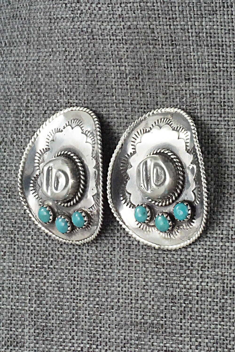 Turquoise & Sterling Silver Earrings - Bobby Platero