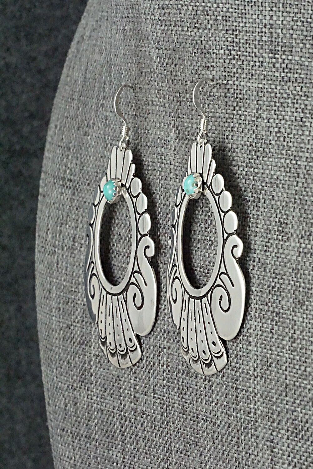 Turquoise & Sterling Silver Earrings - Rosita Singer