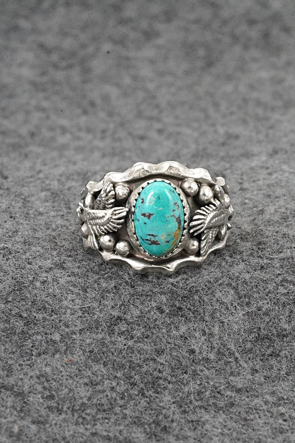 Turquoise & Sterling Silver Ring - Genevieve Francisco - Size 12