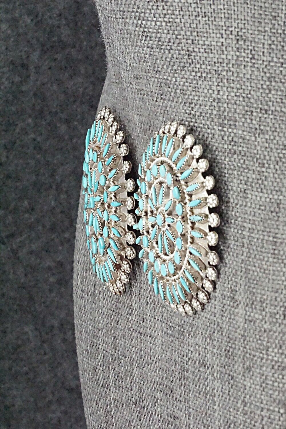 Turquoise & Sterling Silver Earrings - Merlinda Chavez