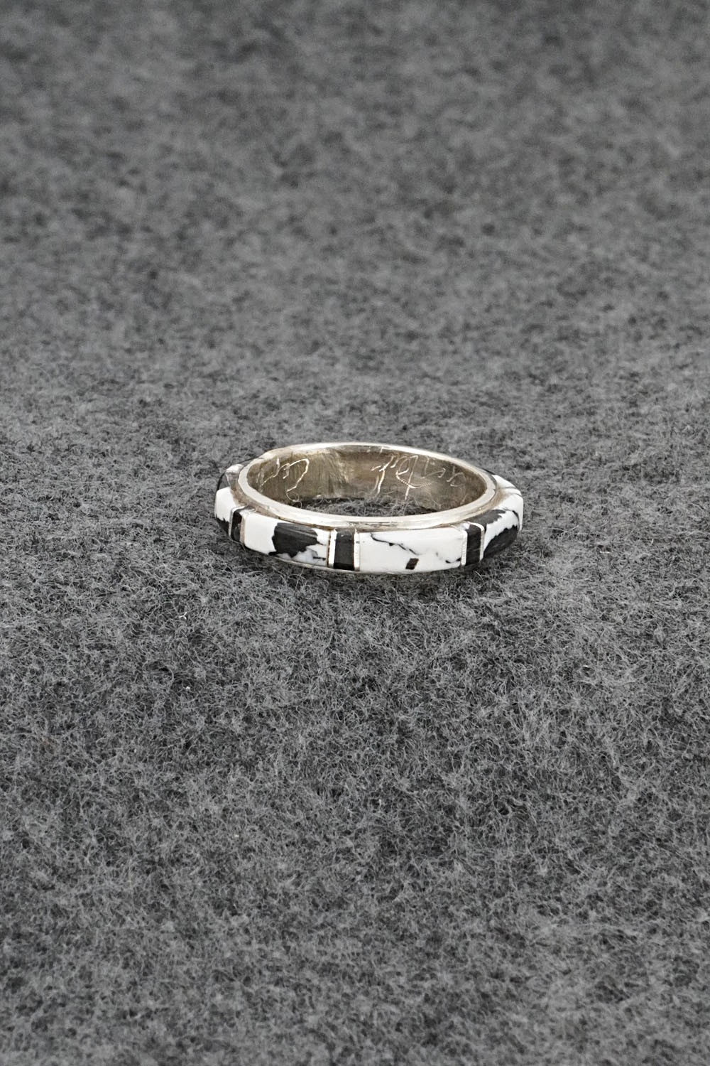 White Buffalo & Sterling Silver Ring - Terrance Panteah - Size 8