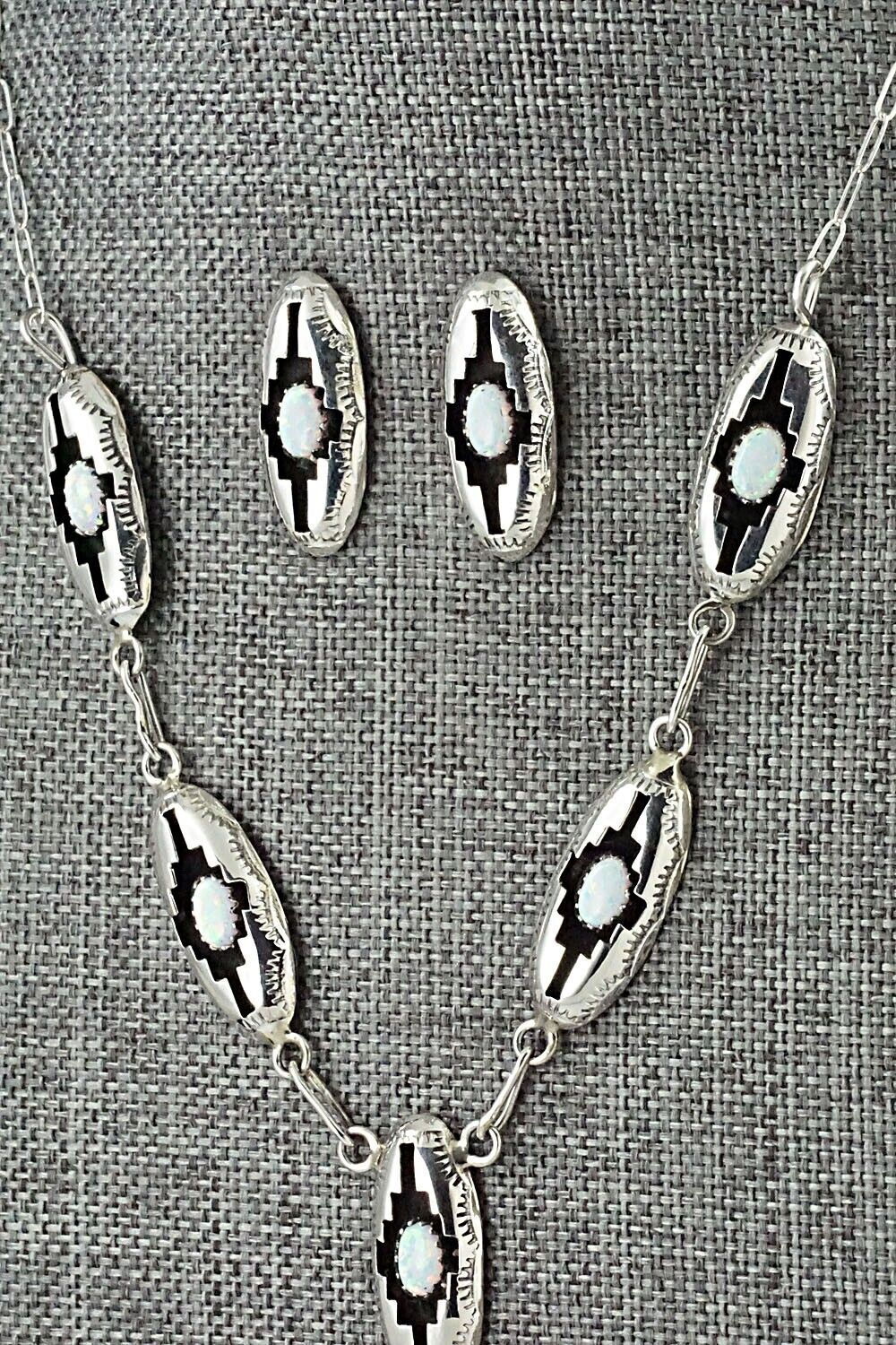 Opalite & Sterling Silver Necklace and Earrings Set - Felix Perry