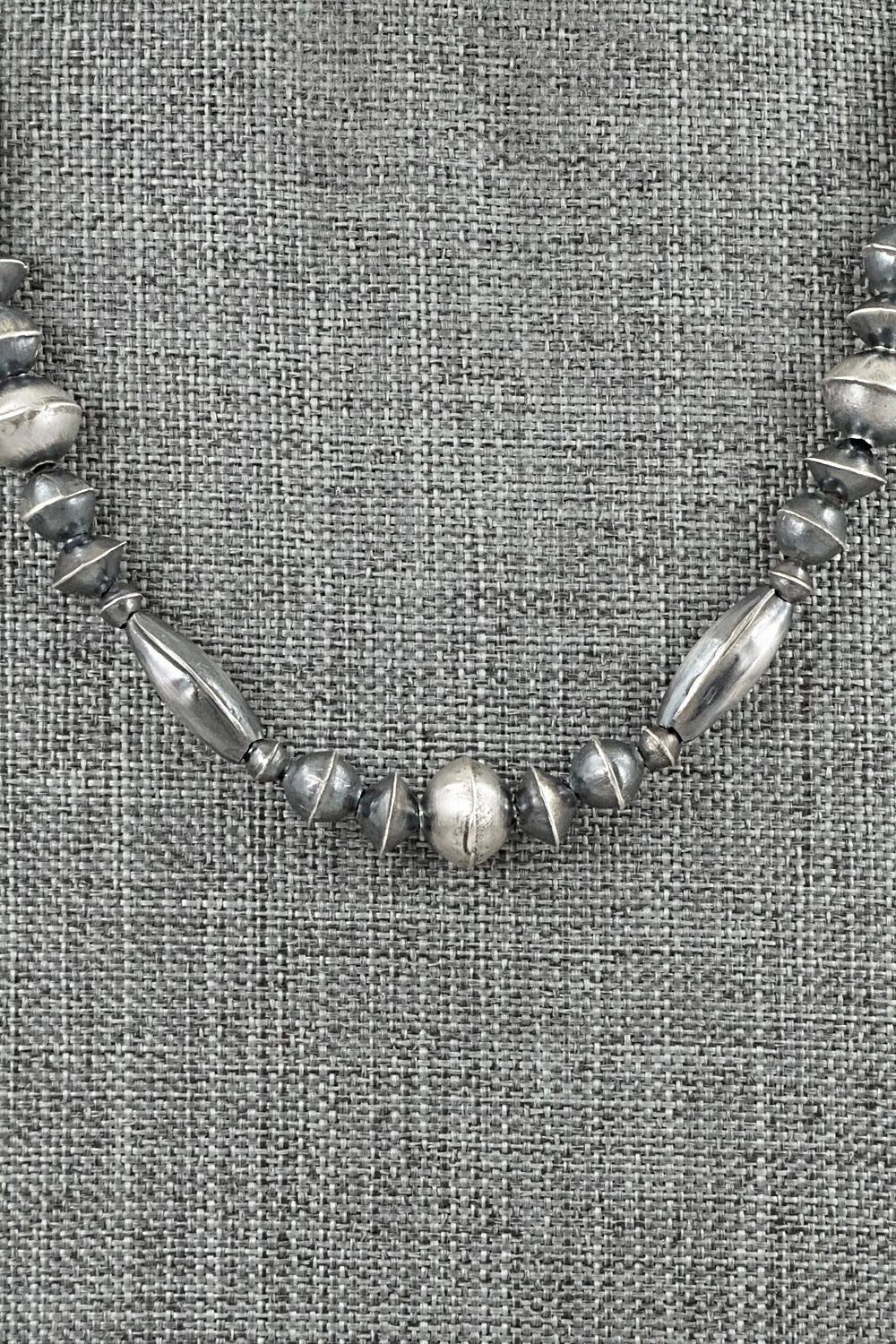 Sterling Silver Navajo Pearl Necklace 28" - Vintage
