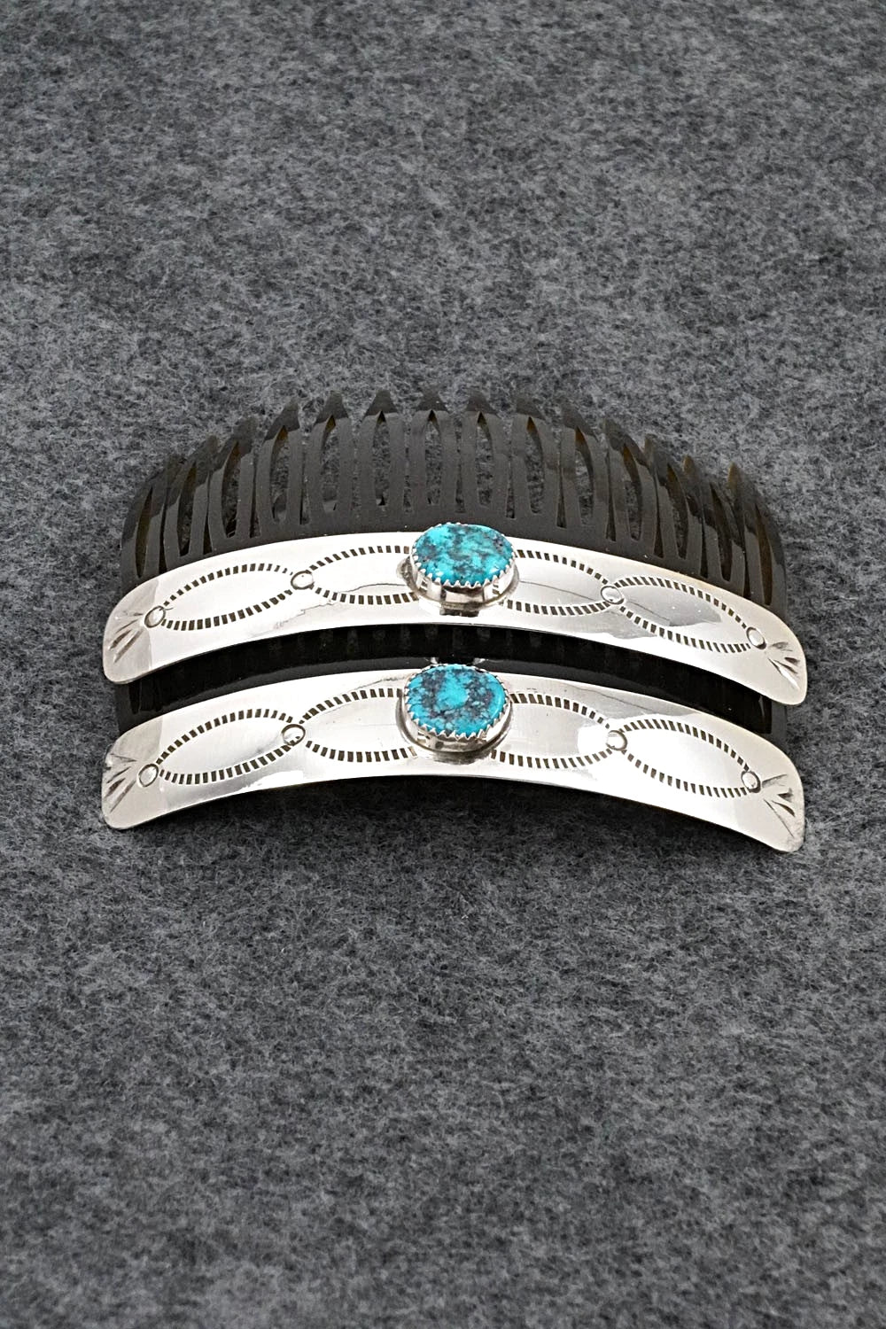 Turquoise & Sterling Silver Hair Combs - Joann Silver