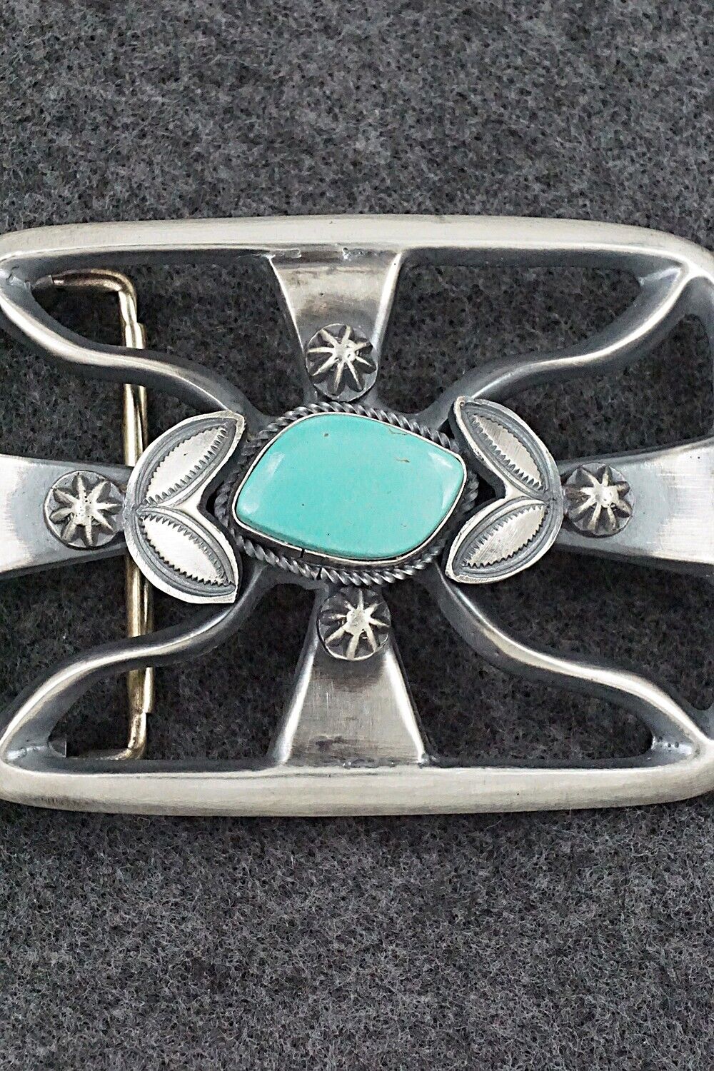 Turquoise & Sterling Silver Belt Buckle - Henry Morgan