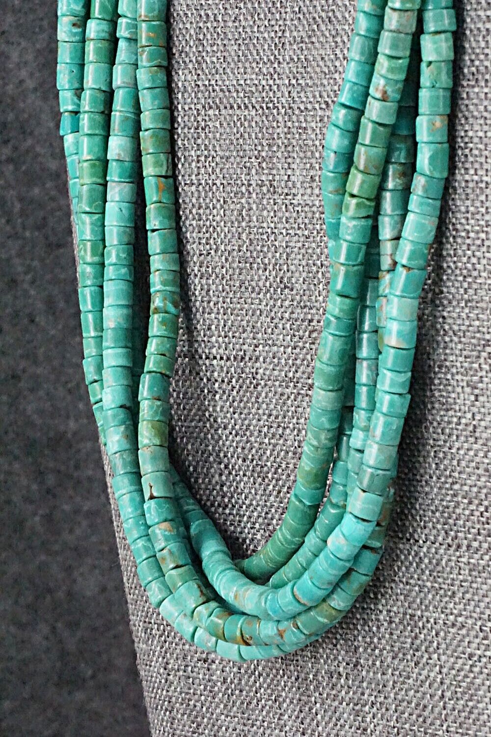 Turquoise, Shell & Sterling Silver Necklace - Joe Garcia