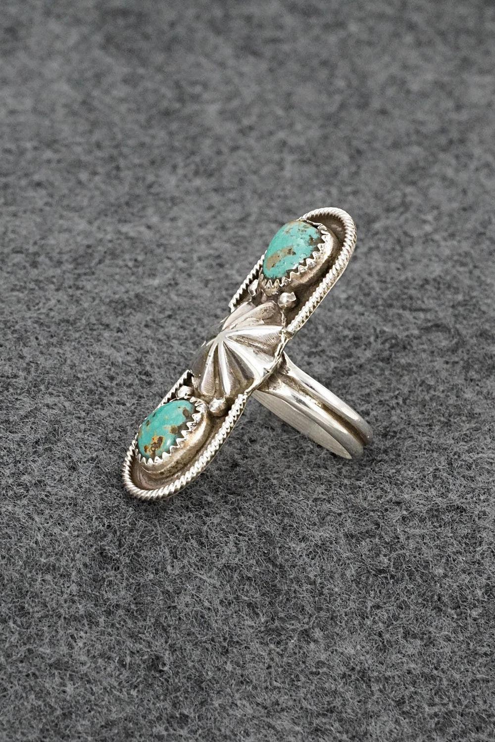 Turquoise & Sterling Silver Ring - Priscilla Reeder - Size 8