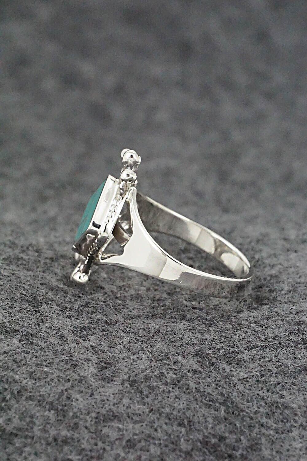 Turquoise & Sterling Silver Inlay Ring - James Manygoats - Size 9