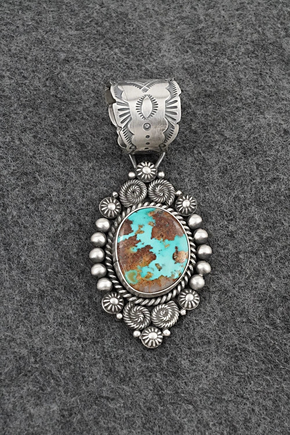 Turquoise & Sterling Silver Pendant - Rosita Calladitto